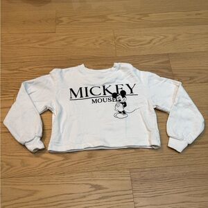 Zara White Mickey Mouse Sweatshirt